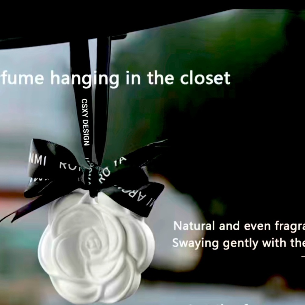 Camellia Car Aromatherapy Long-lasting Gypsum Car Air Freshener